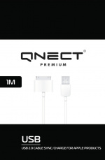 QNECT USB 2.0 type A male - 30-Pin, 1m, White QNECT USB 2.0 type A male - 30-Pin, 1m, White
