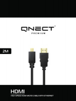 QNECT Höghastighets HDMI-kabel med Ethernet A - D, 2m