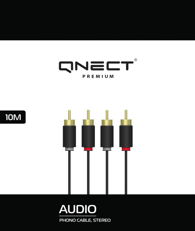 QNECT Phono 2xRCA hane - 2xRCA hane, 10m