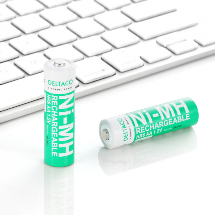 DELTACO Ultimate Ni-Mh uppladdningsbar, LR6/AA storlek, 2300mAh, 4-pack (SG) DELTACO Ultimate Ni-Mh uppladdningsbar, LR6/AA storlek, 2300mAh, 4-pack (SG)