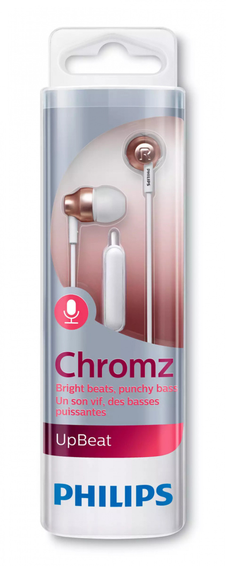 Philips Chromz In-ear hörlurar m/mikrofon, Rosegold