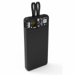 QUALO QTPB10-LD-23-01 Powerbank 10 000 mAh PD med LED, Svart