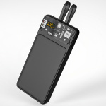 QUALO QTPB10-LD-23-01 Powerbank 10 000 mAh PD med LED, Svart