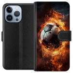 Plånboksfodral till Apple iPhone 13 Pro med Fotboll motiv
