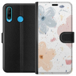 Plånboksfodral till Huawei P30 lite med Blommor motiv Plånboksfodral till Huawei P30 lite med Blommor motiv