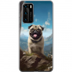 Mobilskal till Huawei P40 med Glad Hund motiv Mobilskal till Huawei P40 med Glad Hund motiv