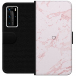 Plånboksfodral till Huawei P40 Pro med Rosa Hjärta motiv