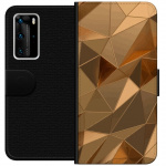 Plånboksfodral till Huawei P40 Pro med 3D Guld motiv