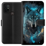 Plånboksfodral till Motorola Moto G30 med Varg motiv