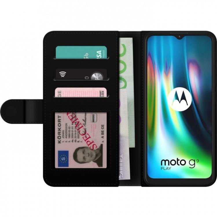 Plånboksfodral till Motorola Moto G9 Play med Stekt ägg motiv