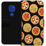 Plånboksfodral till Motorola Moto G9 Play med Pizza motiv