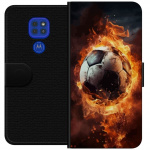 Plånboksfodral till Motorola Moto G9 Play med Fotboll motiv