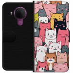 Plånboksfodral till Nokia 5.4 med Kattmönster motiv Plånboksfodral till Nokia 5.4 med Kattmönster motiv
