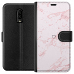 Plånboksfodral till OnePlus 6T med Rosa Hjärta motiv