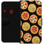 Plånboksfodral till Samsung Galaxy A20s med Pizza motiv