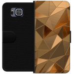 Plånboksfodral till Samsung Galaxy Alpha med 3D Guld motiv Plånboksfodral till Samsung Galaxy Alpha med 3D Guld motiv
