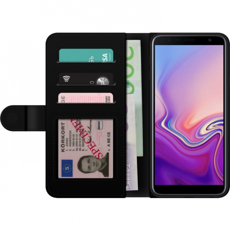 Plånboksfodral till Samsung Galaxy J4+ med Metalliskt mönster motiv