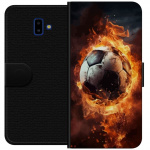 Plånboksfodral till Samsung Galaxy J6+ med Fotboll motiv