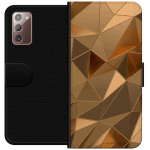 Plånboksfodral till Samsung Galaxy Note20 med 3D Guld motiv