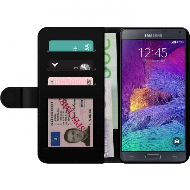 Plånboksfodral till Samsung Galaxy Note 4 med Varg motiv Plånboksfodral till Samsung Galaxy Note 4 med Varg motiv