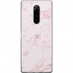 Mobilskal till Sony Xperia 1 med Rosa Hjärta motiv