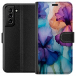 Plånboksfodral till Samsung Galaxy S21+ 5G med Magiska blommor motiv Plånboksfodral till Samsung Galaxy S21+ 5G med Magiska blommor motiv