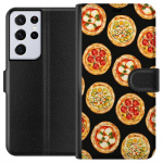 Plånboksfodral till Samsung Galaxy S21 Ultra 5G med Pizza motiv
