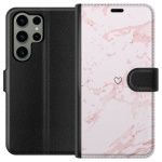 Plånboksfodral till Samsung Galaxy S23 Ultra med Rosa Hjärta motiv Plånboksfodral till Samsung Galaxy S23 Ultra med Rosa Hjärta motiv