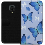 Plånboksfodral till Xiaomi Redmi Note 9 Pro med Blå fjärillar motiv Plånboksfodral till Xiaomi Redmi Note 9 Pro med Blå fjärillar motiv