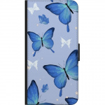 Plånboksfodral till Xiaomi Redmi Note 9 Pro med Blå fjärillar motiv Plånboksfodral till Xiaomi Redmi Note 9 Pro med Blå fjärillar motiv