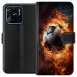 Plånboksfodral till Xiaomi Redmi 10C med Fotboll motiv