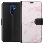 Plånboksfodral till Xiaomi Redmi 9 med Rosa Hjärta motiv