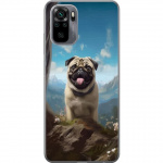 Mobilskal till Xiaomi Redmi Note 10 med Glad Hund motiv