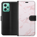 Plånboksfodral till Xiaomi Redmi Note 12 med Rosa Hjärta motiv Plånboksfodral till Xiaomi Redmi Note 12 med Rosa Hjärta motiv