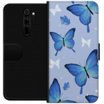 Plånboksfodral till Xiaomi Redmi Note 8 Pro med Blå fjärillar motiv