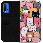 Plånboksfodral till Xiaomi Redmi Note 9 4G med Kattmönster motiv