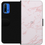 Plånboksfodral till Xiaomi Redmi Note 9 4G med Rosa Hjärta motiv Plånboksfodral till Xiaomi Redmi Note 9 4G med Rosa Hjärta motiv