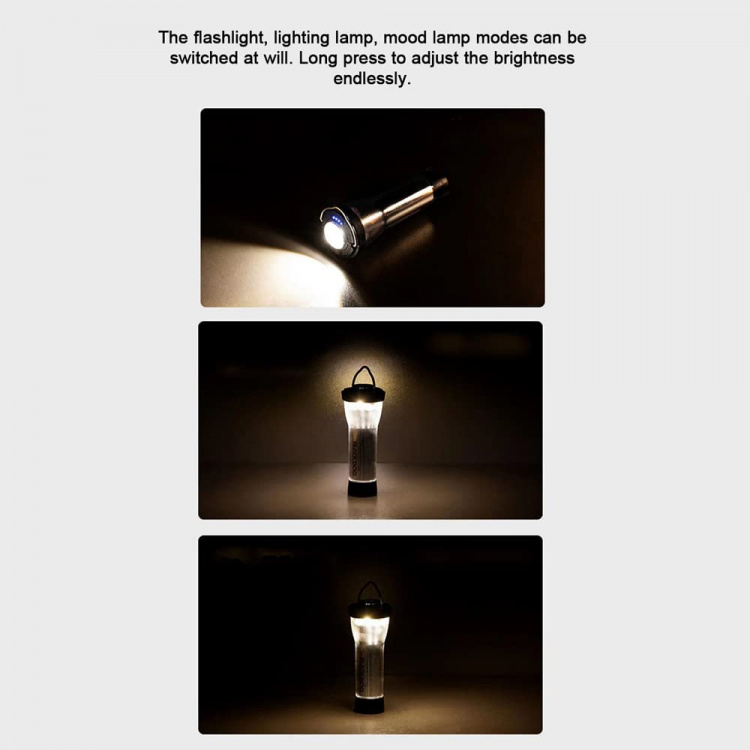 Multifunktionell Campinglampa – uppladdningsbar 