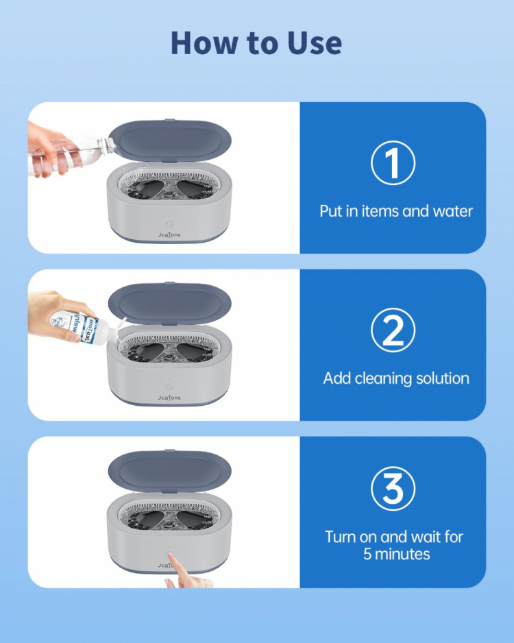 Ultraljudsrengörare 46KHz - Effektiv och skonsam rengöring Ultraljudsrengörare 46KHz - Effektiv och skonsam rengöring