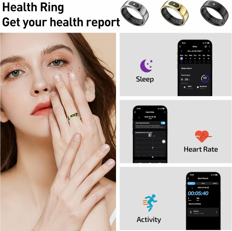 Smart Ring strl 10, Svart