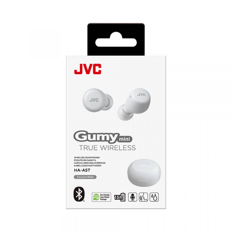 JVC Hörlur In-Ear True Wireless Gumy Mini HA-A5T Vit JVC Hörlur In-Ear True Wireless Gumy Mini HA-A5T Vit