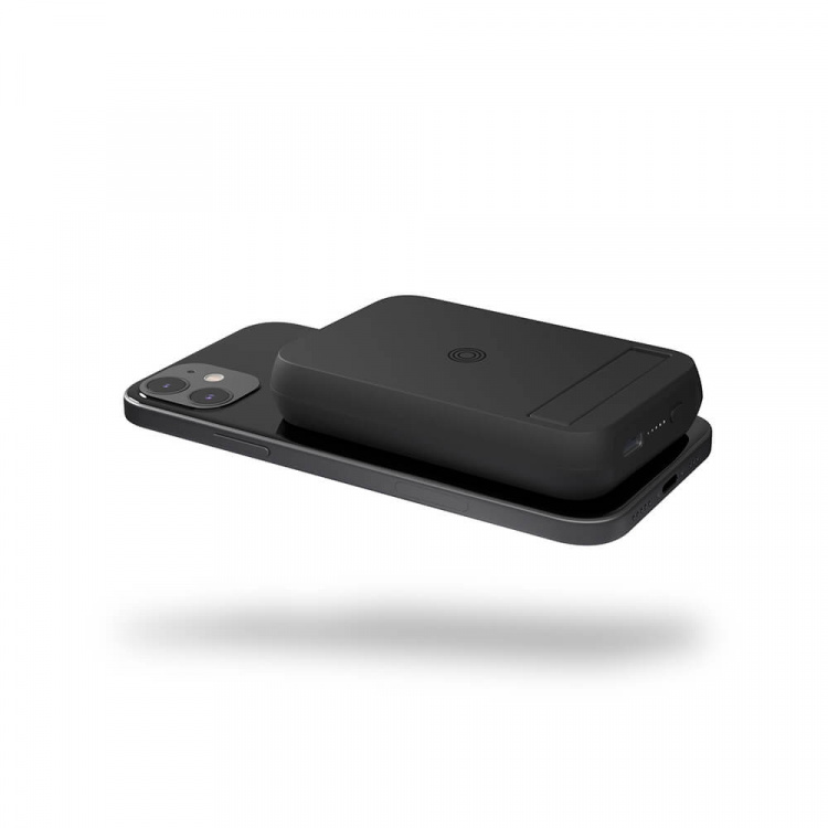 Zens Magnetisk Qi Powerbank One Side 4000mAh, Qi-Laddningsbar Svart