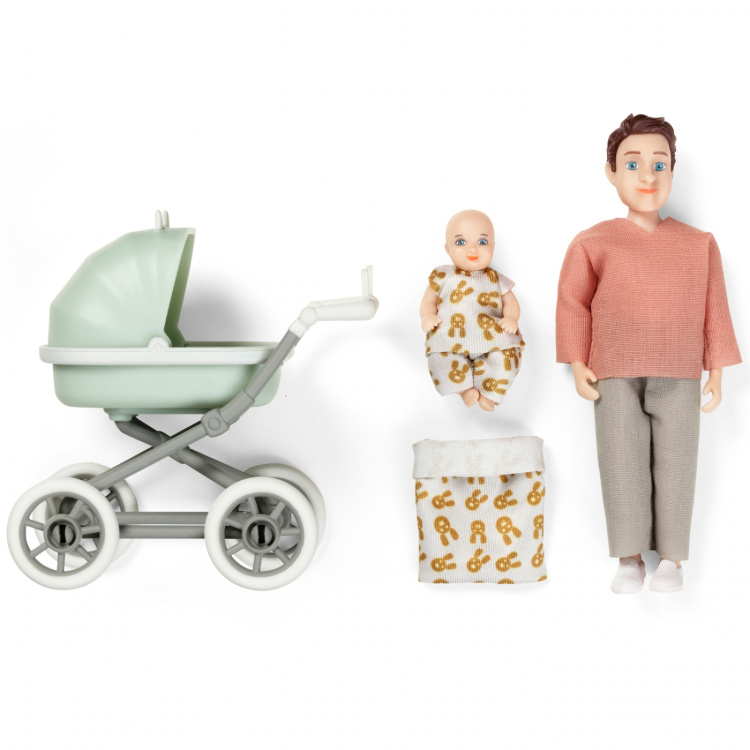 Lundby Docka med bebis & vagn