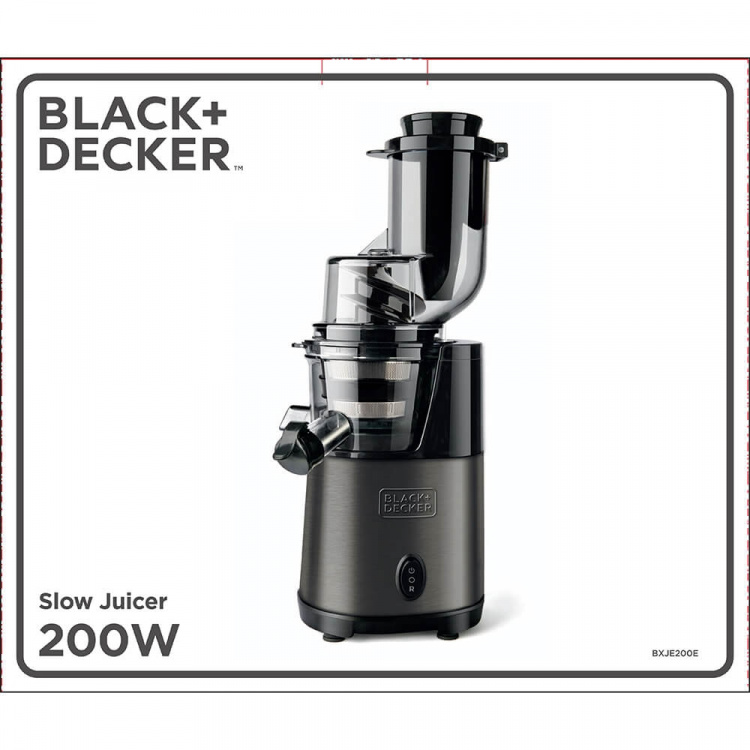 BLACK+DECKER Slow Juicer BXJE200E Borstat Rostfritt Stål