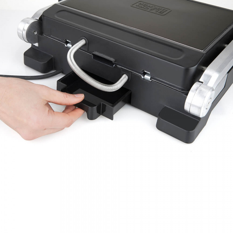 BLACK+DECKER Bordsgrill, Extra Platta 2000W, Borstat Stål