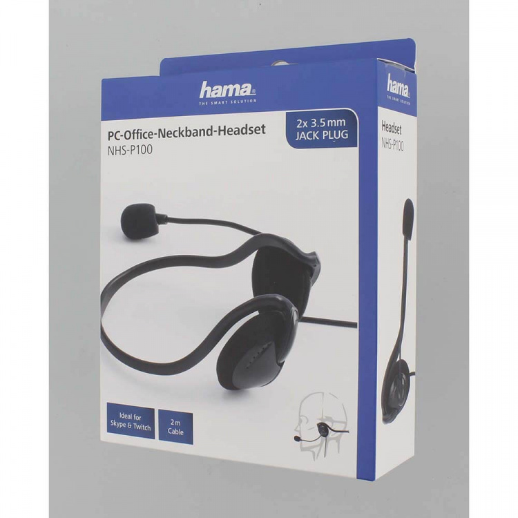 Hama PC Office Headset NHS-P100 Stereo Nackband Svart Hama PC Office Headset NHS-P100 Stereo Nackband Svart