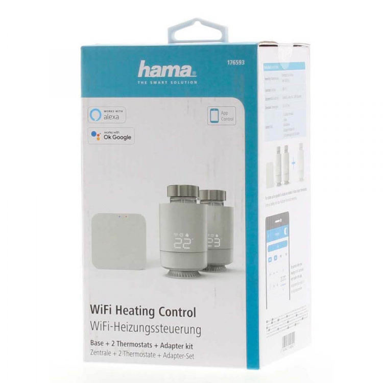 Hama WiFi Smart Elementtermostat 2-pack Central Styrning Hama WiFi Smart Elementtermostat 2-pack Central Styrning