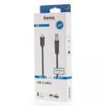 Hama Kabel USB-C till USB-B 480 Mbps 1,5m Svart