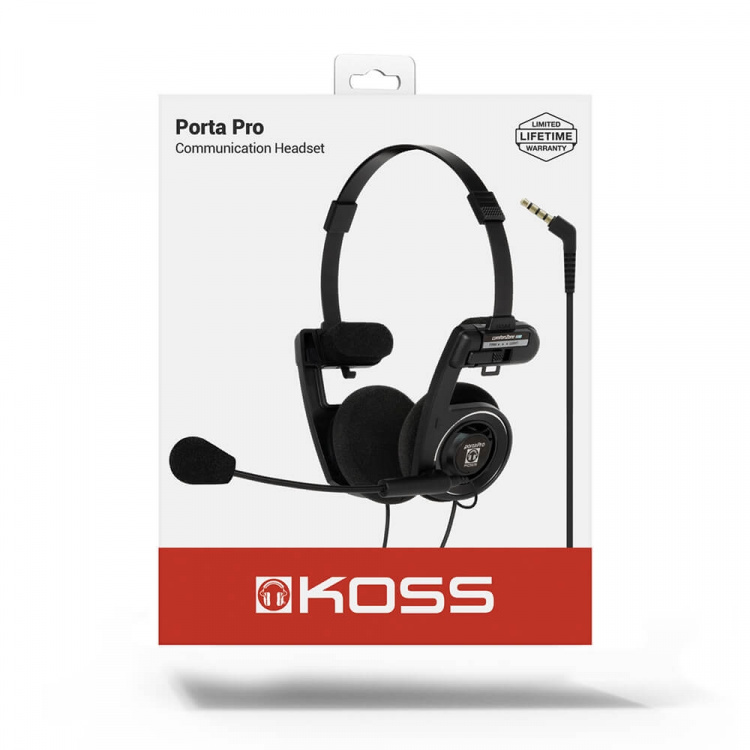 KOSS Hörlur PortaPro Communication Headset On-Ear Mic Svart
