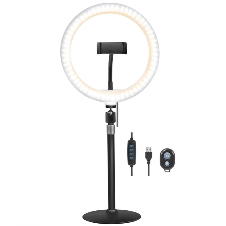 LogiLink Ring light för smartphone Ø25cm m bordsstativ LogiLink Ring light för smartphone Ø25cm m bordsstativ